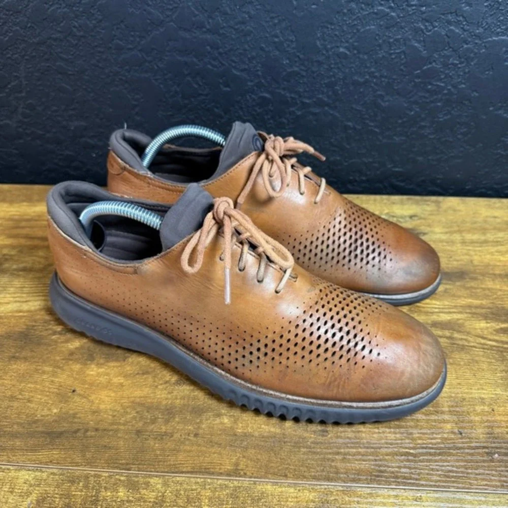 Cole Haan Zerogrand C25351 Brown Leather Laser‎ Wingtip Oxford Mens 9M